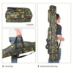 LEOFISHING Portable Foldable Fishing Tackle Bag Waterproof Fishing Pole Storage
