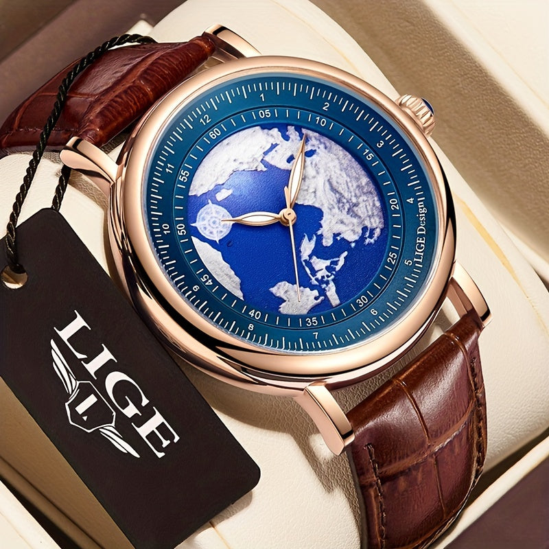 LIGE Boys' Quartz Watch Classic Vintage Three-pin 30m Waterproof Teen Gift Watch