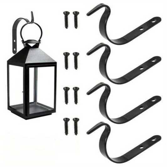 4pcs Rustic Iron Wall Hooks for Plant Hangers Artworks Vintage Decor
