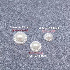 200Pcs Pearl Sunflower Flatback Beads Jewelry Making Crafts Decoration