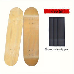 Maple Wood Skateboard Deck With Sandpaper Stickers
