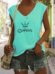 Sleeveless V Neck Tank Top for Women Summer Clothing