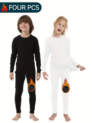 HOPLYNN 2 Packs Warm Outfits Pullover Solid Leggings Boys Girls Sports Kids