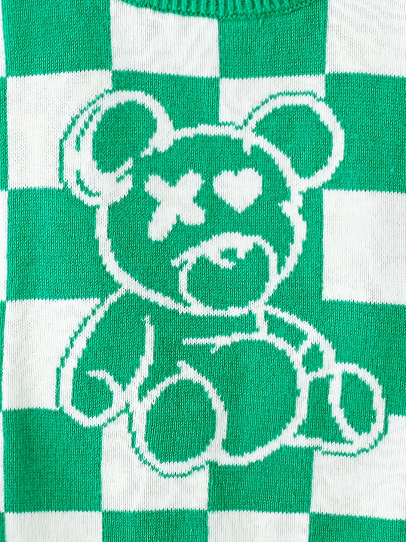 Baby Girls Plaid Bear Graphic Sweater Vest