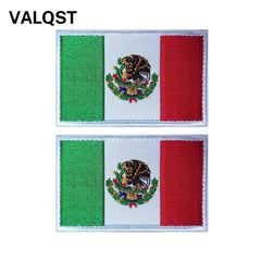 2 PCS Mexico Flag Patch Embroidered Tactical Morale Patch