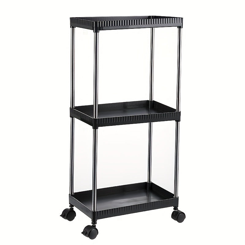 3 Tier Rolling Cart Slim Storage Cart With Wheels