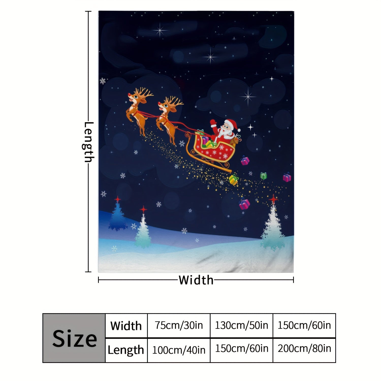 Christmas Elk Santa Blanket Soft Winter Warm Blanket for Home Sofa