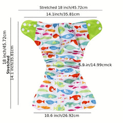 4pcs Washable Cloth Diapers For Boys Girls Adjustable Nappy with Inserts