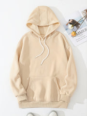 Apricot Hoodie with Kangaroo Pockets for Women
