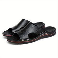 Men's Faux Leather Non Slip Sandals for Summer