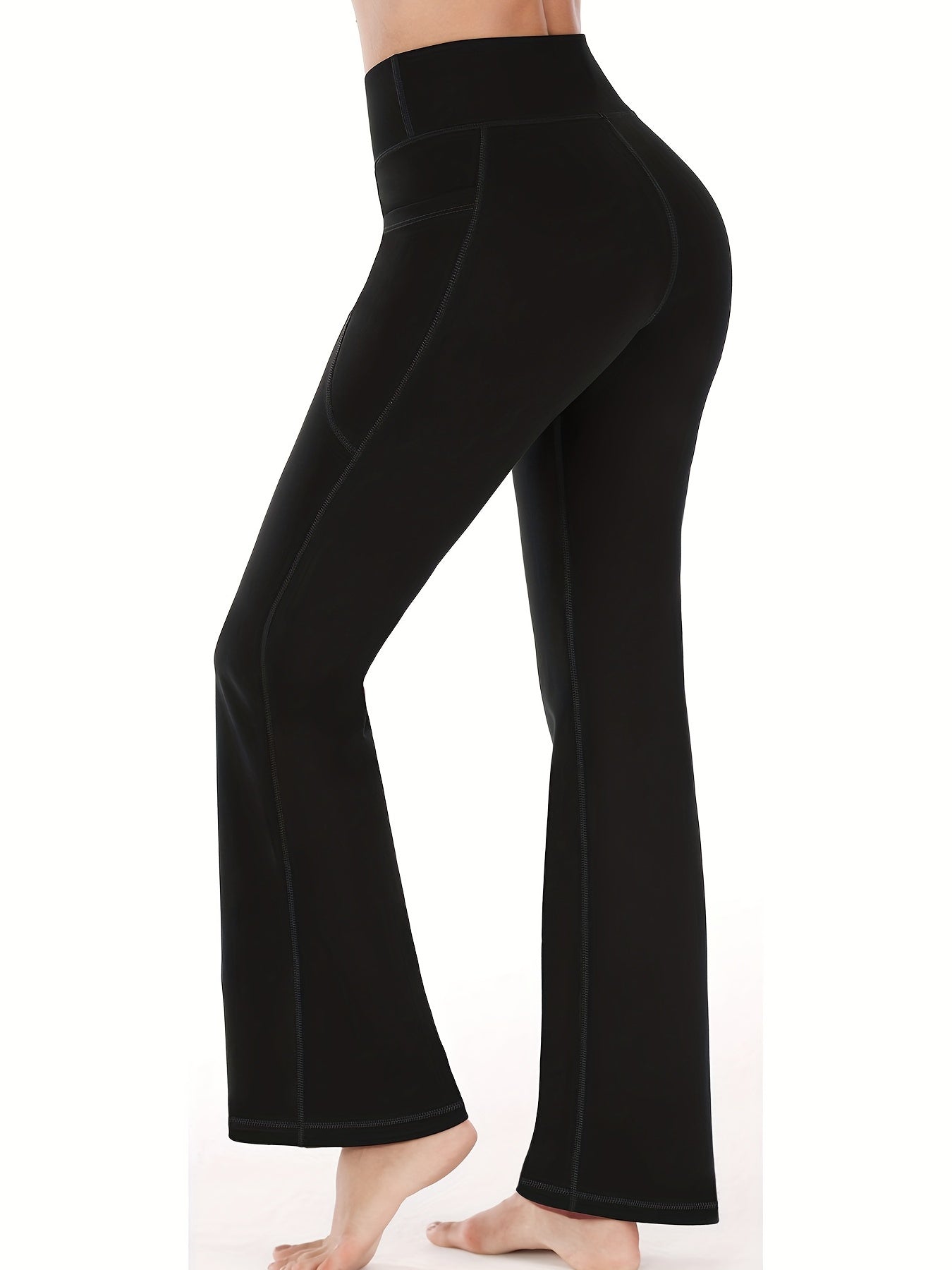 Bootcut Yoga Pants With Pockets For Women High Waist Workout Dress Leggings