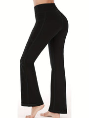 Bootcut Yoga Pants With Pockets For Women High Waist Workout Dress Leggings