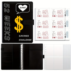 52 Week Couple Challenge Envelope Binder with Stickers, Inner Lining