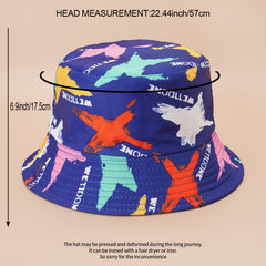 Red Fork Bucket Hat Tie Dye Double Sided Sunshade Fisherman Cap