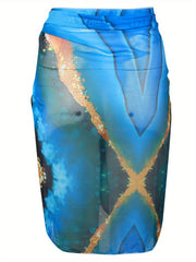 Boho Bikini Bottoms Plus Size Tie Dye Mesh Beach Cover Up Skirt