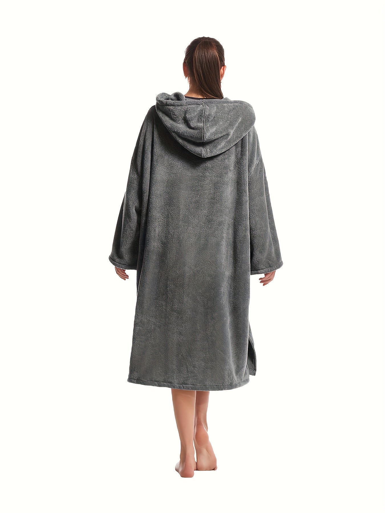 Cozy Hooded Night Robe with Pockets Women's Sleepwear