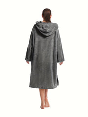 Cozy Hooded Night Robe with Pockets Women's Sleepwear