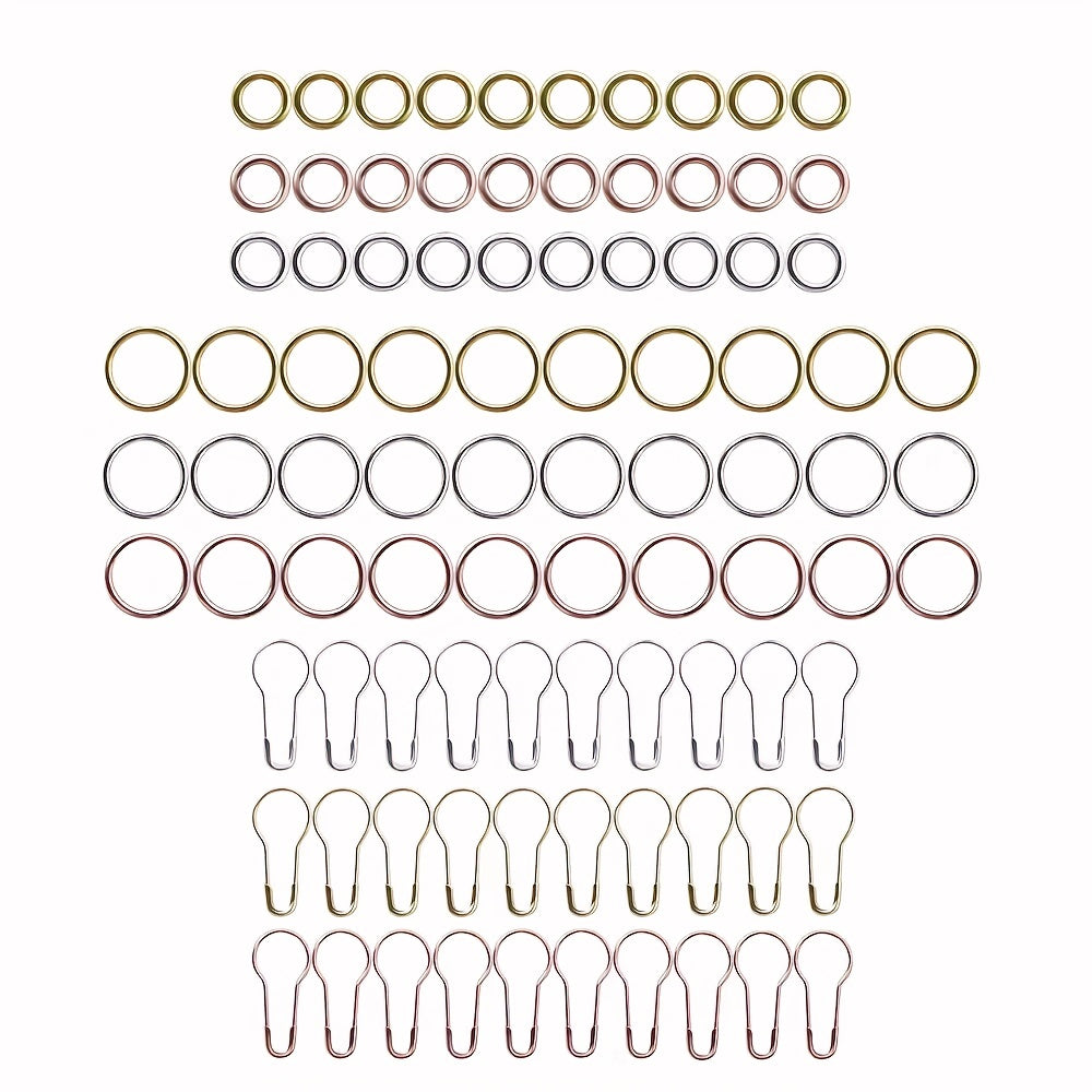 90pcs Knitting Stitch Markers Metal Crochet Locking Accessories