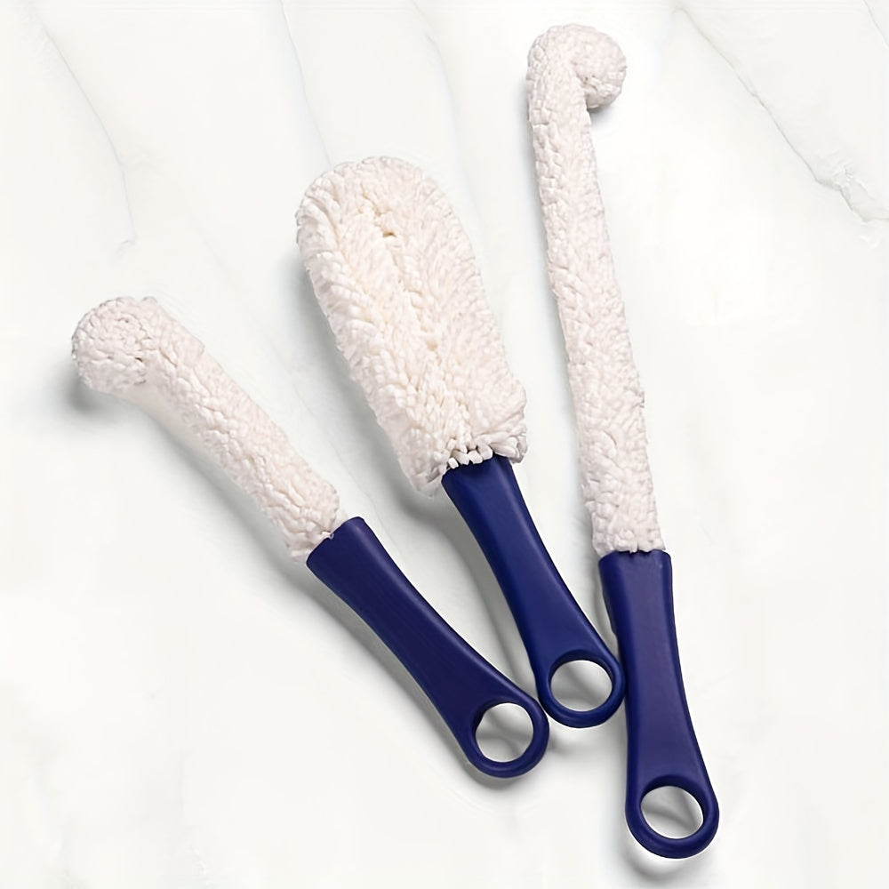 3pcs Long Handle Water Bottle Washing Brush 360 Flexible Foldable Cup Cleaning