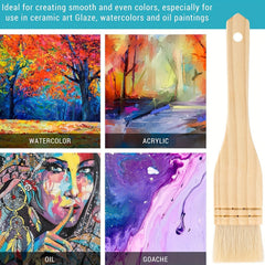 1pc Flat Hake Brushes Hake Paint Brush Set Sheep Hair Bristles Wash Brush