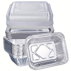 Aluminum Foil Pans with Clear Lids, 5.58 KG, 50 Sets