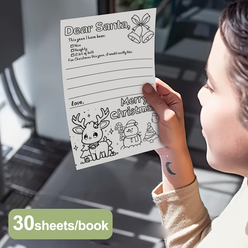 Christmas Coloring Book - Letter to Santa - Wish List - 30 Pages