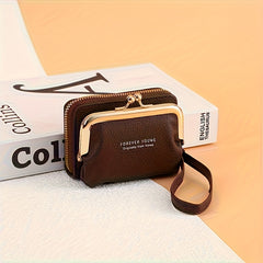 Personalized Grefay Women's Leather Wallet with Detachable Strap & Coin Purse