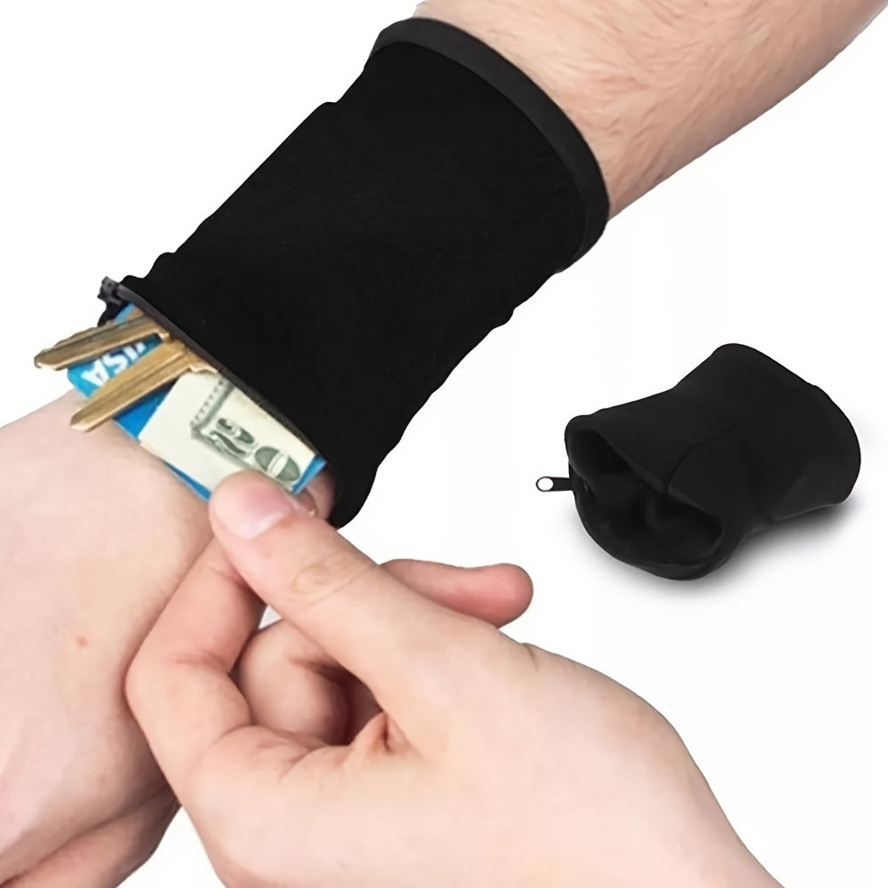 Cotton Wrist Wallet Zipper Sweatbands Men Women