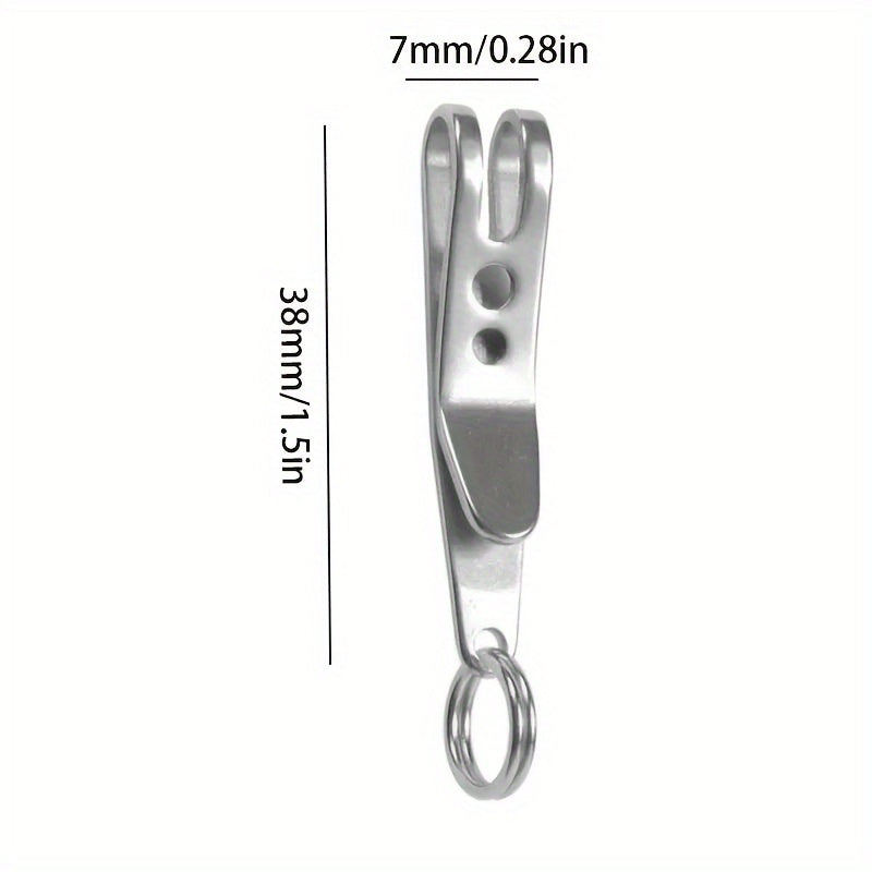 Stainless Steel Pocket Clip with Snap for Outdoor Camping & Hiking