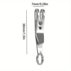 Stainless Steel Pocket Clip with Snap for Outdoor Camping & Hiking