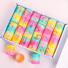 24pcs Mini Plastic Rainbow Circle Cartoon Spring Circle Party Gift