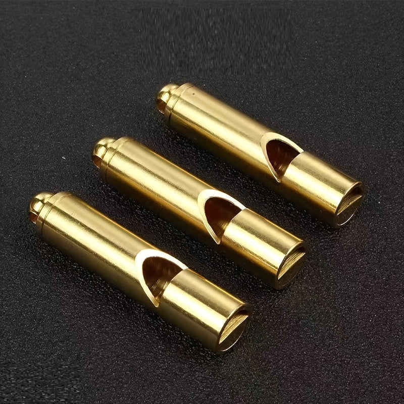Pure Brass Outdoor Survival Whistle - High Pitched Wilderness Survival Equipment