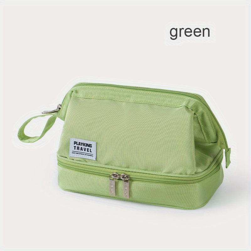 Double Layer Travel Toiletry Bag Portable Makeup Pouch Organizer
