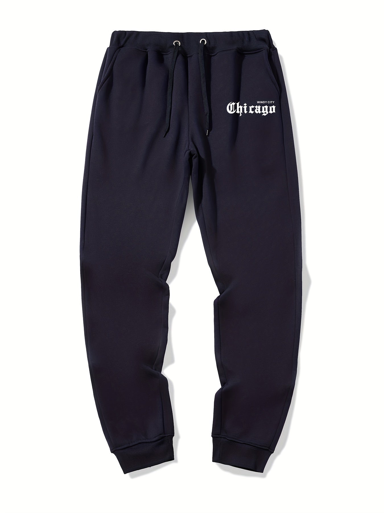Chicago Letter Print Casual Joggers Men's Sweatpants
