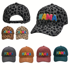 Leopard Print Corduroy Dad Hat Solid Sun Hat for Women
