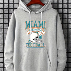 Miami Helmet Print Hoodies for Men Graphic Hoodie with Kangaroo Pocket