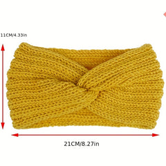 Knitted Headband Coldproof Warm Elastic Cross Knot Hairband