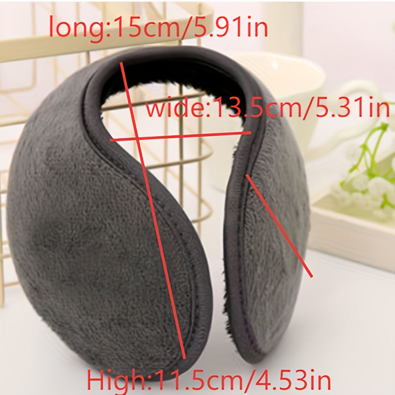 Men's Plush Fleece Winter Ear Warmers Soft Fuzzy Lining Brown Navy Gray