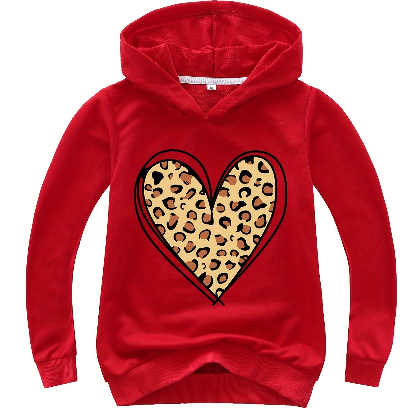 Heart Graphic Print Hoodie for Boys Girls Toddlers