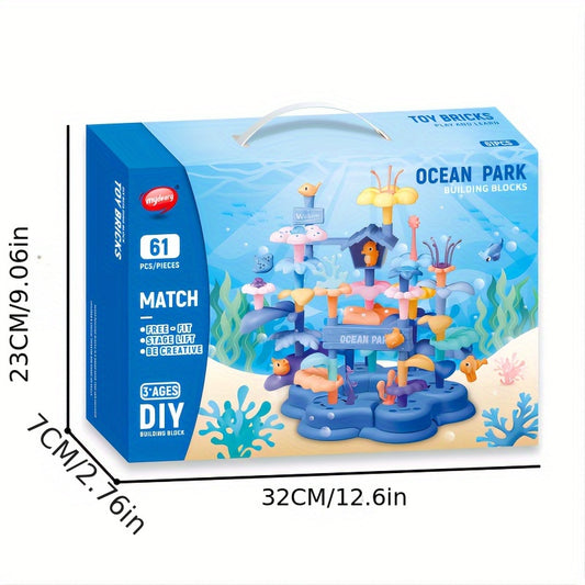 DIY Ocean Coral Building Blocks Flower Arrangement Puzzle