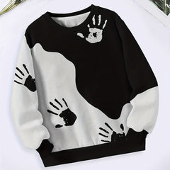 Yinyang Palm Sweatshirt Crew Neck Long Sleeve for Sports