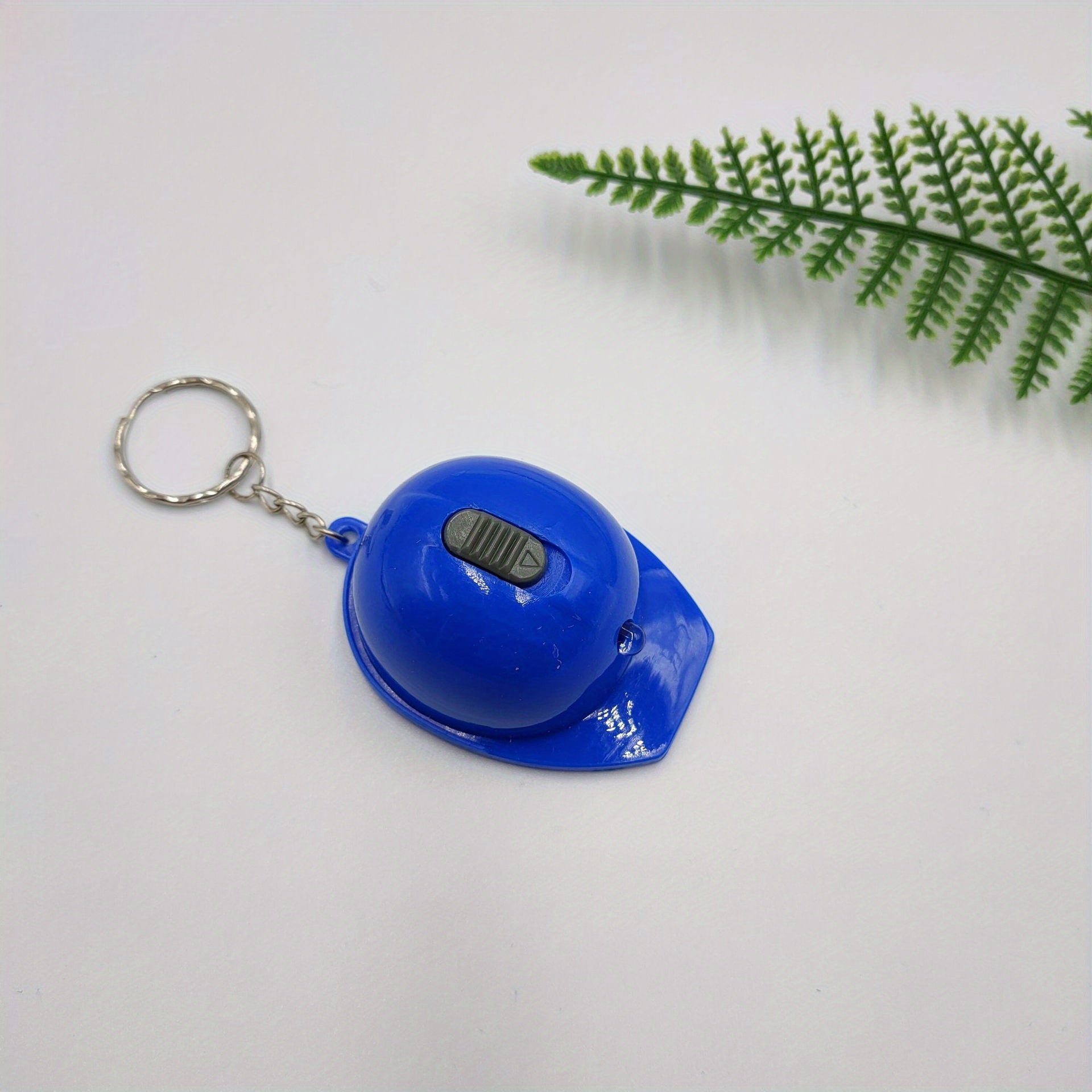 Helmet PVC With Light Security Hat Keychain For Men