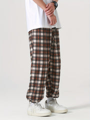 Men's Plaid Casual Cropped Pants