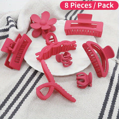 8pcs Plain Hair Clips Claw Clips Girls Hair Accessories