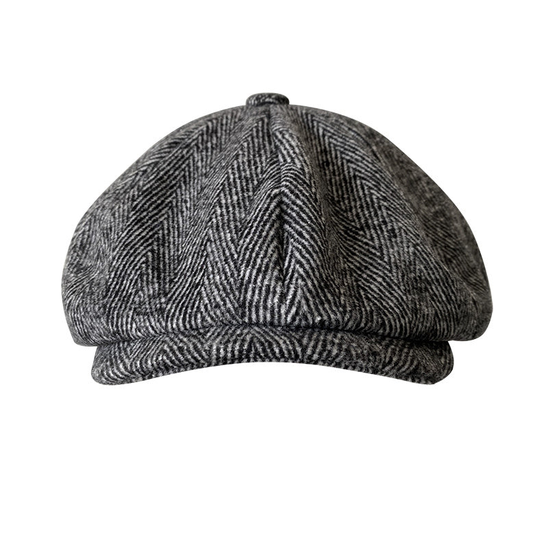 Vintage Herringbone Tweed Newsboy Cap Cosplay Hat