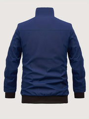 Men's Stand Collar Zip Up Jacket Coat For Spring Fall