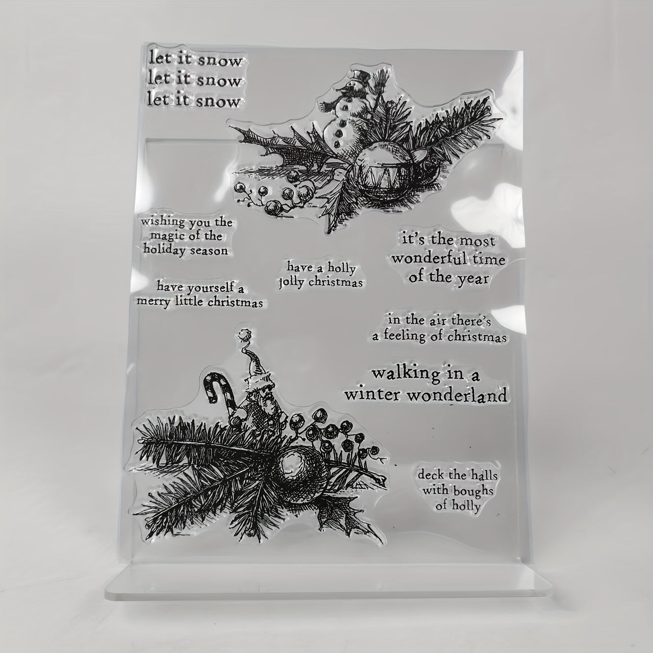 Christmas Leaves Clear Stamps Scrapbooking DIY Greeting Card