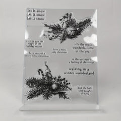 Christmas Leaves Clear Stamps Scrapbooking DIY Greeting Card