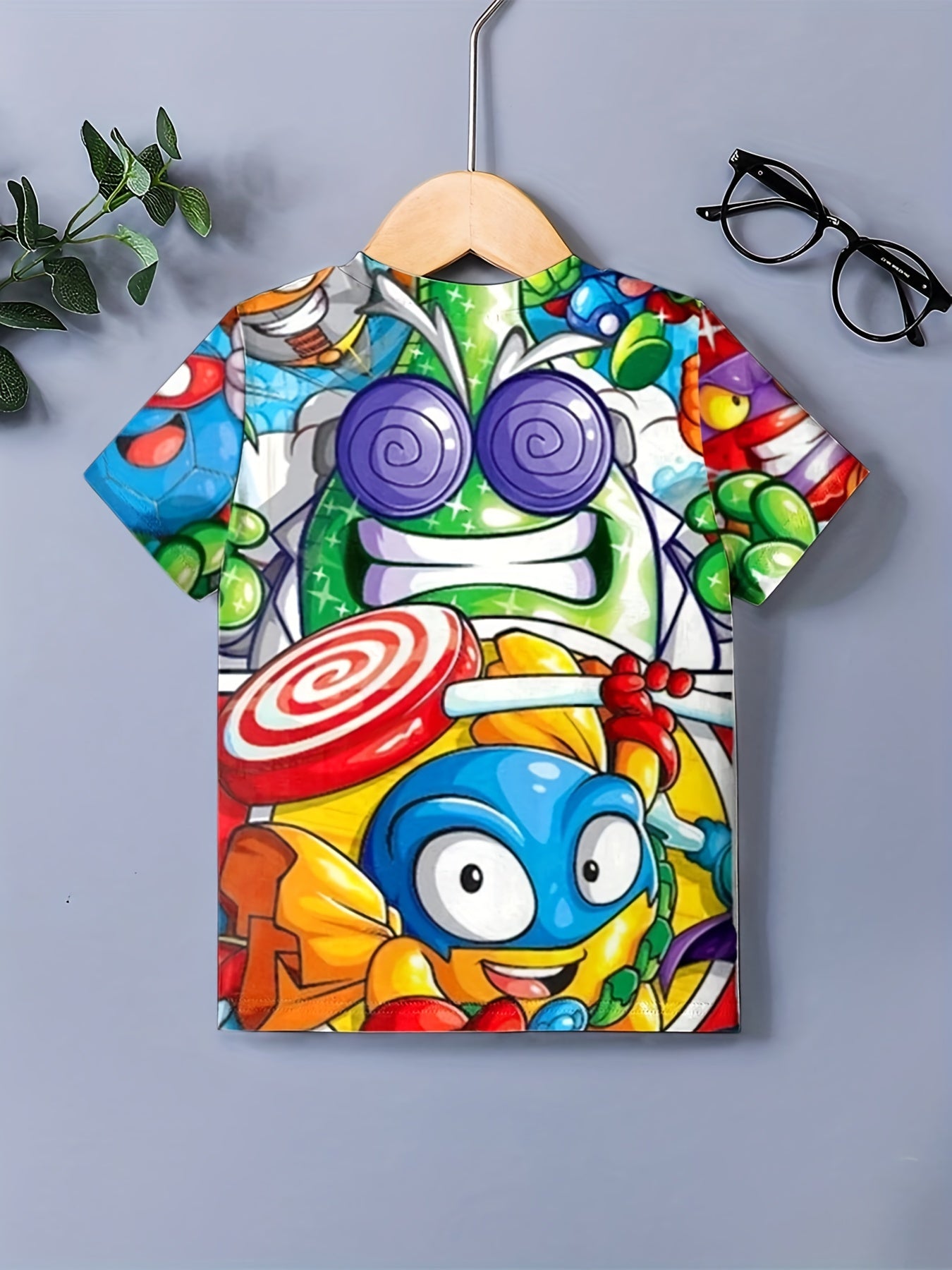 Boy's Cartoon Graphic T-shirt for Summer Outdoor