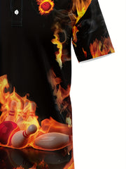 Men's Casual Bowling Sports Short Sleeve Shirt Bowling Jersey